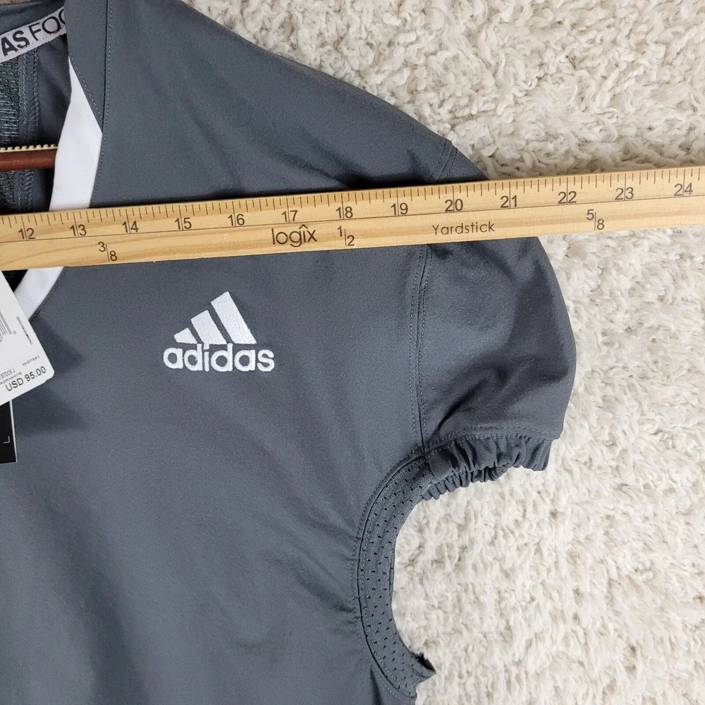 Adidas Football Jersey‎ Mens Large Gray New A1 Stock J GG7391 Short Sleeve
